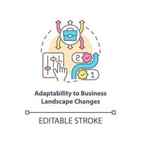adaptabilité à l'icône de concept de changement de paysage commercial vecteur