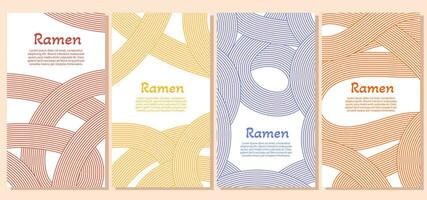 social médias modèle avec asiatique ramen nouille Contexte. ondulé abstrait modèle vecteur