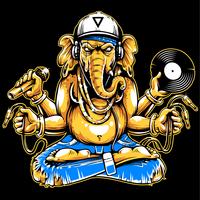 Ganesha avec vecteur d&#39;attributs musicaux