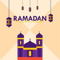 conception de voeux de jour de ramadan mubarak célébrer vecteur