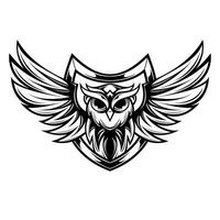 hibou tête esport logo clipart vecteur