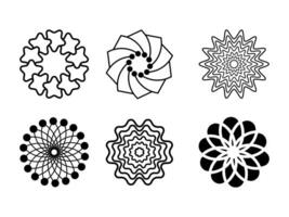 ensembles de branché brutaliste géométrique fleur logo, brutaliste vecteur géométrique formes logo, branché Facile géométrique fleur formes logo,