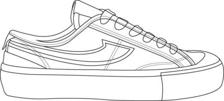 baskets chaussures. des chaussures ligne art conception vecteur