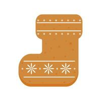 Noël pain d'épice biscuit isolé sur blanc Contexte. Noël des pâtisseries, pain d'épice biscuit avec de fête décoration. adapté pour décoration cadeau papier, salutations cartes. vecteur