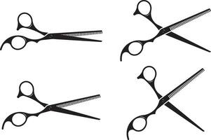 ciseaux de coiffeur, outils de salon professionnels. élément de conception de coiffure. vecteur