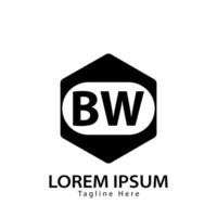 lettre bw logo. b w. bw logo conception vecteur illustration pour Créatif entreprise, entreprise, industrie