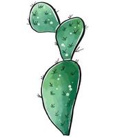 cactus dans un style Aquarelle isolé sur fond blanc. vecteur