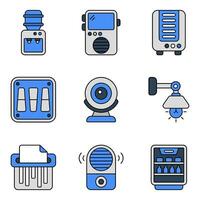 pack de appareils électroménagers et ustensiles de cuisine plat Icônes vecteur