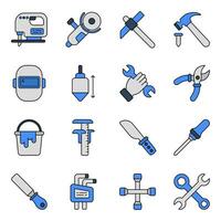 ensemble de papeterie et conception outils plat Icônes vecteur