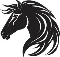 battements de sabots dans monochrome noir vecteur représentation de majestueux les chevaux majestueux crinière monochromatique vecteur art célébrer équin élégance