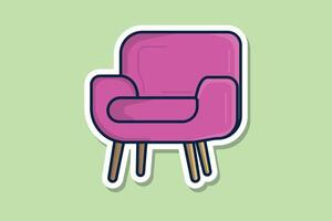 canapé chaise, fauteuil pour vivant pièce autocollant vecteur illustration. intérieur intérieur objets icône concept. meubles pour le Accueil et Bureau décoration autocollant vecteur conception avec ombre.