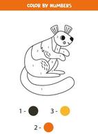 Couleur dessin animé géant écureuil par Nombres. feuille de travail pour enfants. vecteur