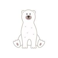 mignonne dessin animé polaire ours. vecteur illustration blanc Arctique lionceau. marrant personnage isolé sur une blanc Contexte.