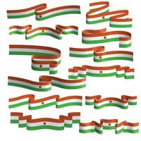 Niger drapeau ruban vecteur élément paquet ensemble