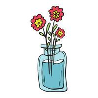 floral vase. illustration vase avec fleur à décoration intérieur vecteur