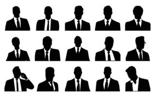 homme d'affaire avatar profil silhouettes vecteur art