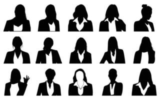 femme d'affaires avatar profil silhouettes vecteur art