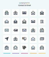 Créatif email 25 ligne rempli icône pack tel comme message. e-mail. e-mail. mandat-poste. courrier vecteur