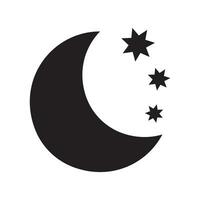 croissant lune avec étoiles icône sur blanc Contexte. nuit icône. croissant lune icône. minimaliste style. vecteur