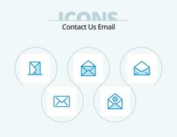 email bleu icône pack 5 icône conception. . ouvert. enveloppe. message. email vecteur