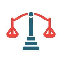 Justice échelle vecteur glyphe deux Couleur icône pour personnel et commercial utiliser.