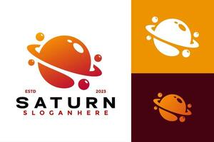 Saturne planétaire moderne logo conception vecteur symbole icône illustration