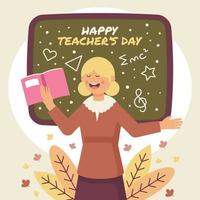 concept de la journée des enseignants heureux vecteur