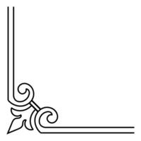 mince ligne ancien coin. médiéval période de le victorien dynastie. fantaisie noir monogramme Cadre conception élément abstrait icône collection fleur Facile symbole vecteur