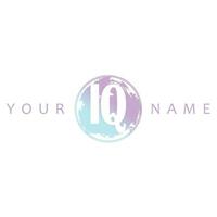 iq initiale logo aquarelle vecteur conception