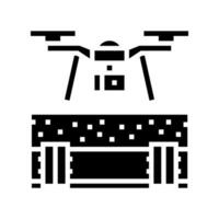 pipeline inspection drone glyphe icône vecteur illustration