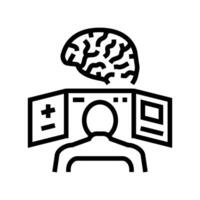 neurologique compétence ligne icône vecteur illustration