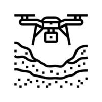 arpentage drone ligne icône vecteur illustration