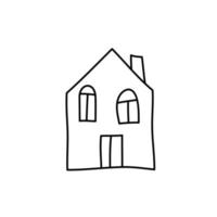 icône de maison vecteur doodle dans un style scandinave