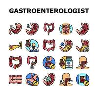 gastro-entérologue médecin estomac Icônes ensemble vecteur