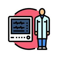 cardiaque moniteur technicien Couleur icône vecteur illustration