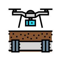 pipeline inspection drone Couleur icône vecteur illustration