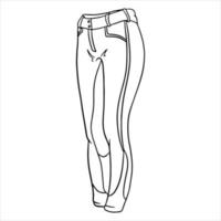 pantalon de cavalier de tenue pour illustration de jockey dans un livre de coloriage de style ligne vecteur