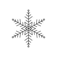 flocon de neige noël simple doodle linéaire illustration vectorielle dessinée à la main, vacances d'hiver éléments du nouvel an pour les cartes de voeux de saisons, invitations, bannière, affiche, autocollants vecteur