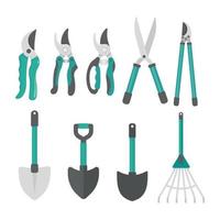 ensemble d'outils de jardinage vectoriel. conception graphique simple et plate. vecteur