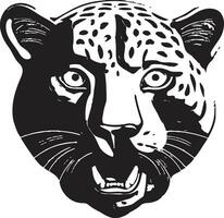 lisse lignes minuit harceleur symbole gracieux jaguar tête icône géométrique faire appel vecteur