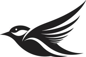 ailé mélodie aviaire logo la maîtrise monochrome oiseau chanteur charme foncé délice vecteur