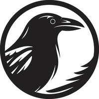 élégant noir oiseau marque contemporain corbeau logo symbole vecteur