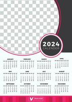 2024 calendrier modèle avec gratuit espace pour tout image vecteur