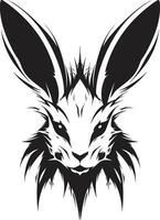 prime lapin monochrome symbole complexe lapin crête conception vecteur