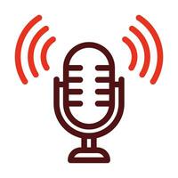 Podcast vecteur épais ligne deux Couleur Icônes pour personnel et commercial utiliser.