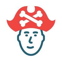 pirate vecteur glyphe deux Couleur icône pour personnel et commercial utiliser.