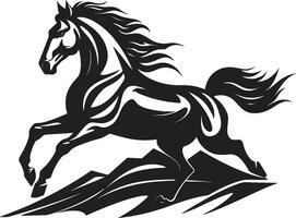 noble coursier monochrome vecteur portrait de équin la noblesse galopant gloire noir vecteur hommage à les chevaux grandeur