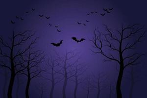 un rideau de forêt effrayant atmosphère solitaire fond d'halloween. vecteur