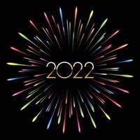 feux d'artifice colorés 2022 illustration vectorielle de nouvel an. vecteur