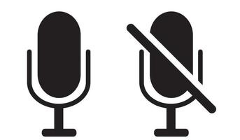 collection d'icônes de microphone. désactiver et réactiver le microphone audio. vecteur